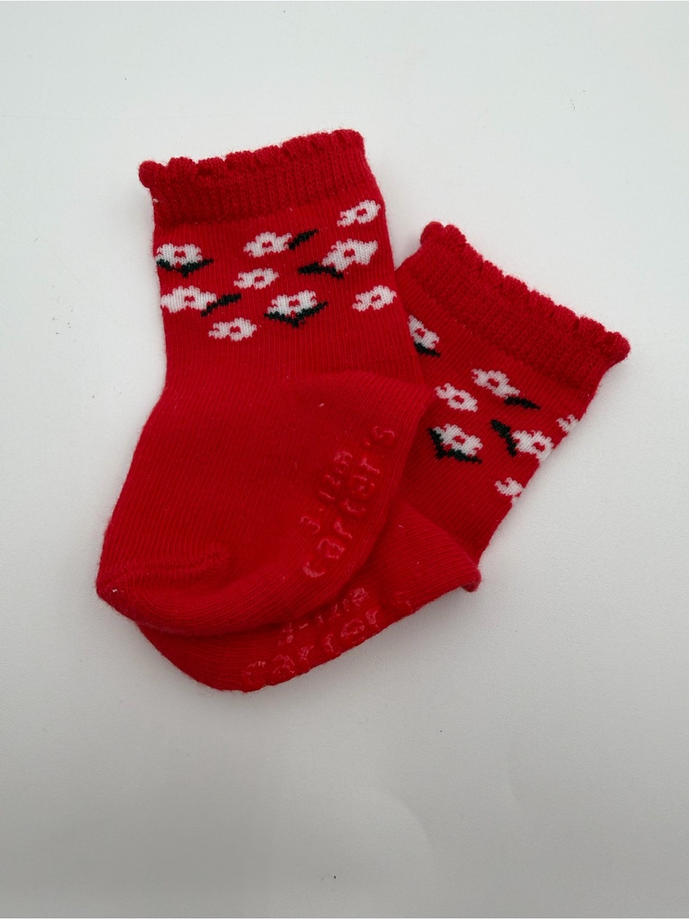 Carter's Red Floral Infant Socks 3-12 Months